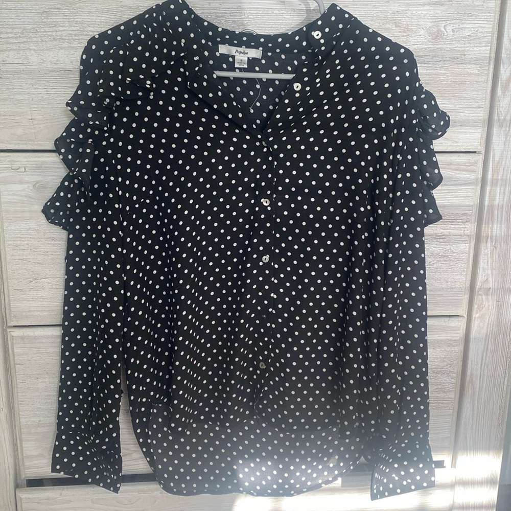 Papaya Polkadot Blouse